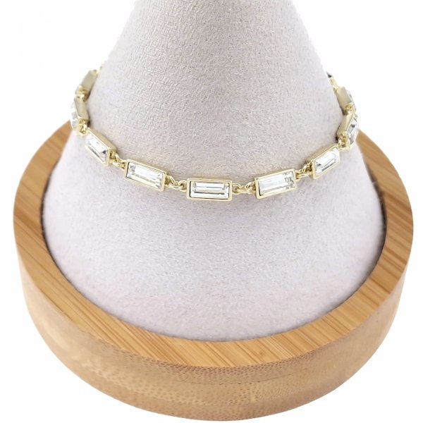 1298 Bransoletka elegancka złota 17+3cm pozłacana 14k Xuping Austrian Crystal