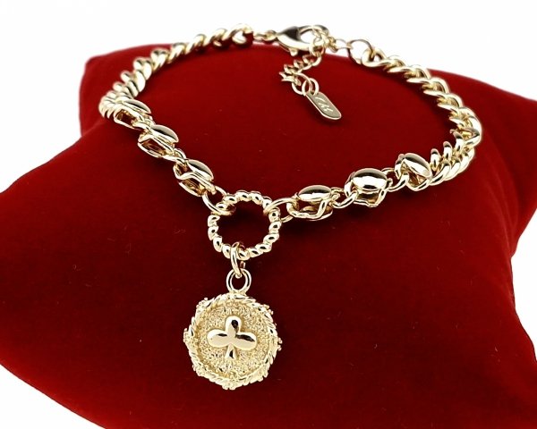 2072 Bransoletka elegancka złota 16+3cm pozłacana 14k