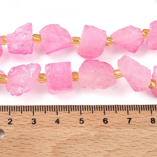 2061 Kwarc kamień naturalny, surowe kamienie 8~18x9~15x8~11mm, sznur 19cm