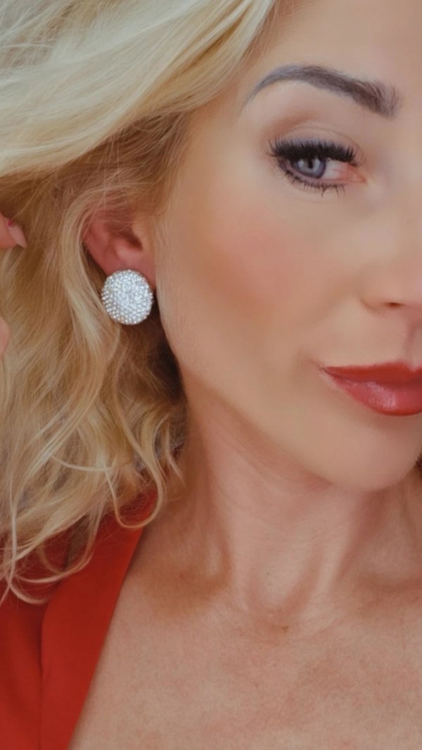 995 Kolczyki błyszczące imprezowe cyrkonie Viki Lady kryształki