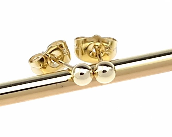 3709 Kolczyki złote pozłacane wtyczki 14K Xuping kulki 4mm