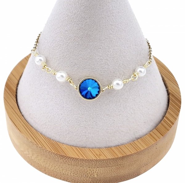 1074 Bransoletka elegancka złota 17,5+5cm pozłacana 14k Xuping Austrian Crystal