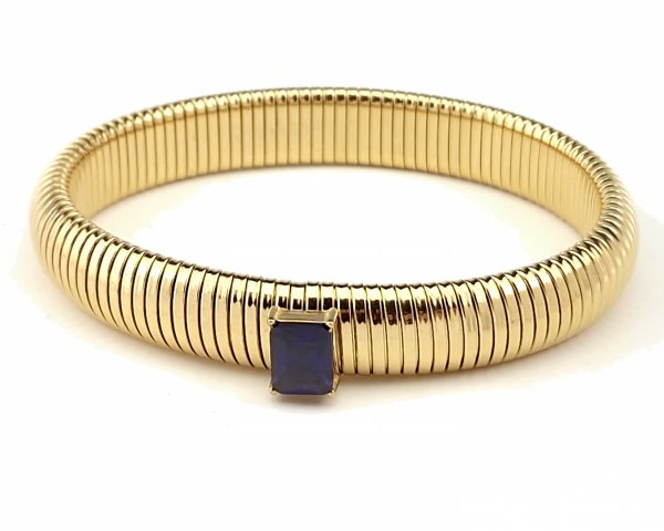 905a Bransoletka złota 6,5cm stal chirurgiczna bangla 316L rozciągliwa