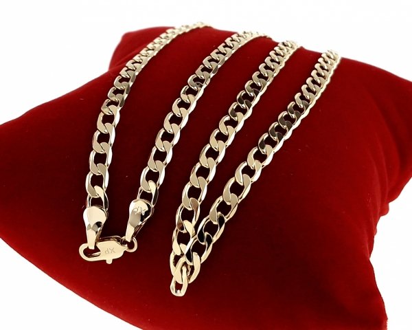 1681d Złoty łańcuszek 45cm 3mm naszyjnik pozłacany 14K pancerka