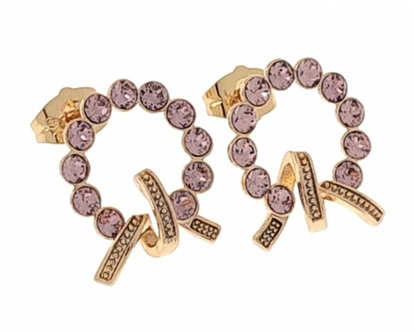 2254c Kolczyki złote Austrian Crystal cyrkonia pozłacane 18k Xuping wtyczki 
