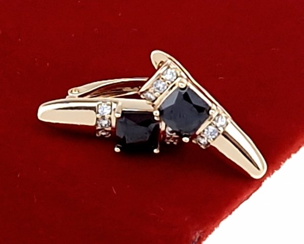 2617 Kolczyki złote cyrkonia pozłacane 18k Xuping wiszące 