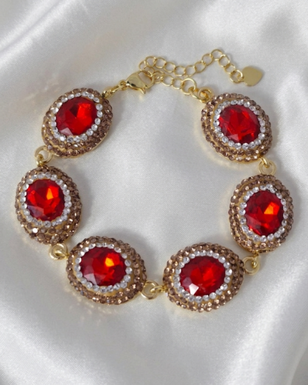 3249 Bransoletka 18+5cm biżuteria królewska pozłacana 14k 