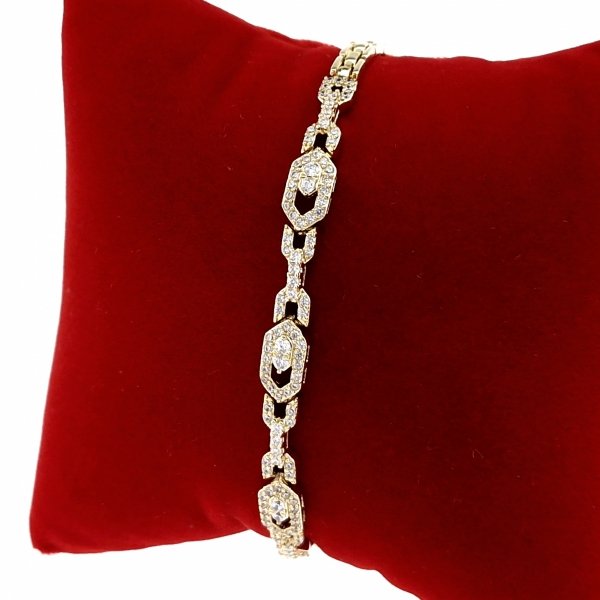 1238 Bransoletka elegancka złota 17+2,5cm pozłacana 14k Xuping 