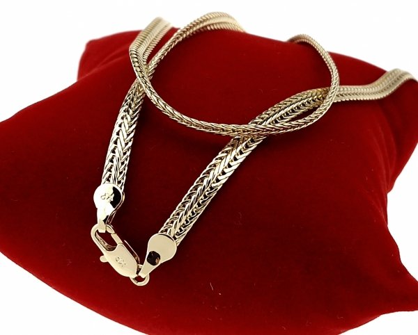 3083 Złoty łańcuszek 60cm pozłacany 14k fox lisi ogon 