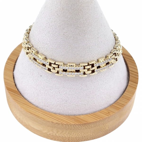 3228 Bransoletka elegancka cyrkonia złota 19cm pozłacana 14k Xuping