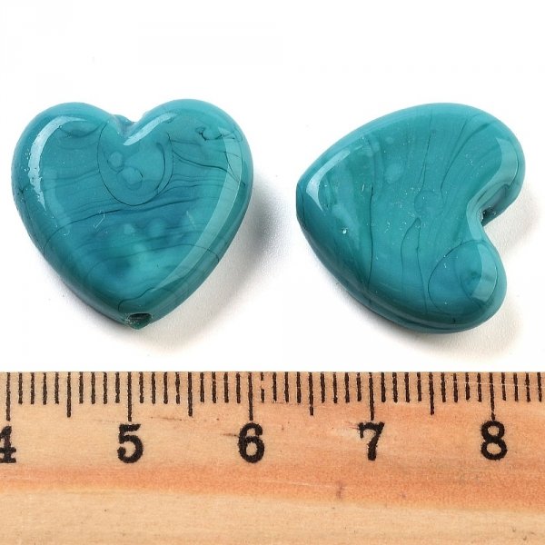 sz84 Półprodukt do wyrobu biżuterii w kształcie serca, turkusowe