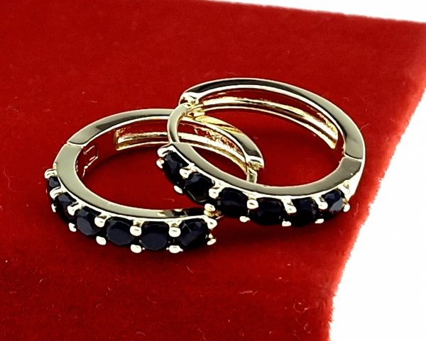 3690 Kolczyki złote pozłacane wiszące 14K cyrkonie Viki Lady 