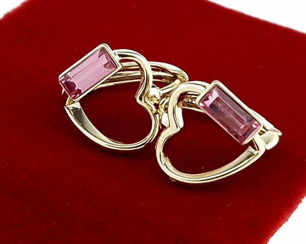 4820 Kolczyki złote pozłacane 14k wiszące Austrian Crystal