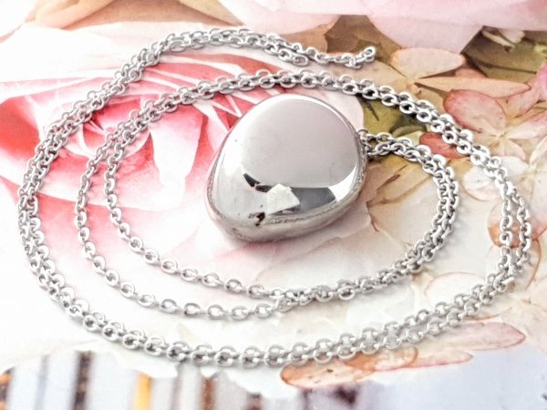 595a Srebrny łańcuszek bez zapięcia stal chirurgiczna (do doczepienia)