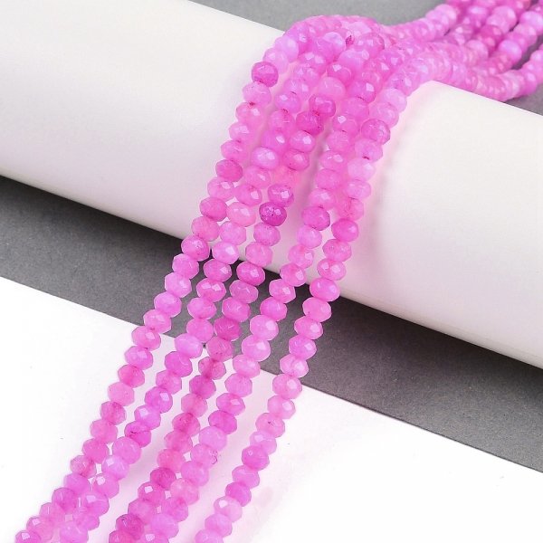 2287 Jadeit fasetowany okrągły kamień naturalny 4mm pasmo 38cm