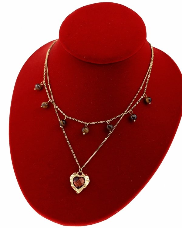 1898 Złoty łańcuszek 40-45+5cm naszyjnik stal chirurgiczna nierdzewna 316L tygrysie oko