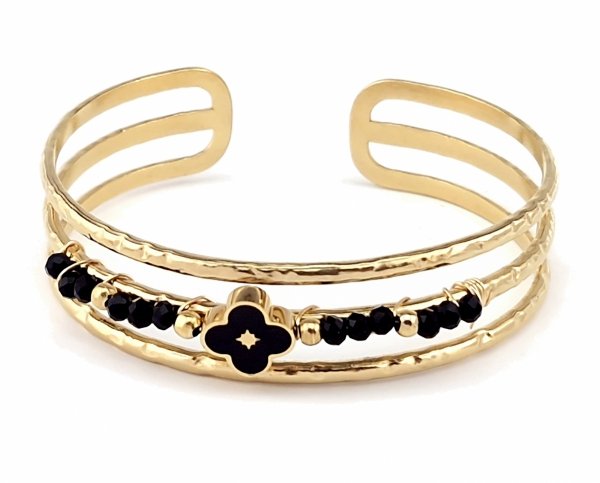 3956 Bransoletka złota elegancka 5,5cm pozłacana 14k bangla Acero