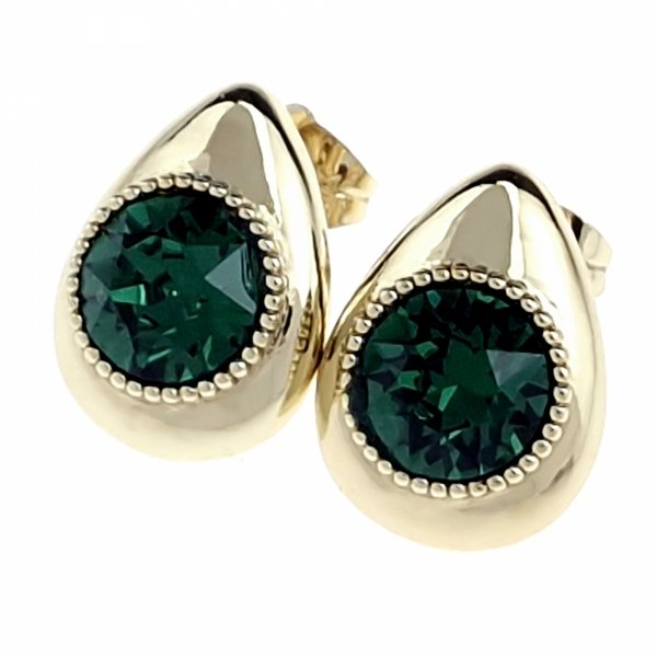 2929 Kolczyki złote Austrian Crystal cyrkonia pozłacane 14k Xuping wtyczki 