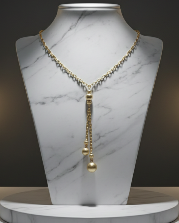 4066 Złoty łańcuszek naszyjnik 40+5cm pozłacany 14k krawatka