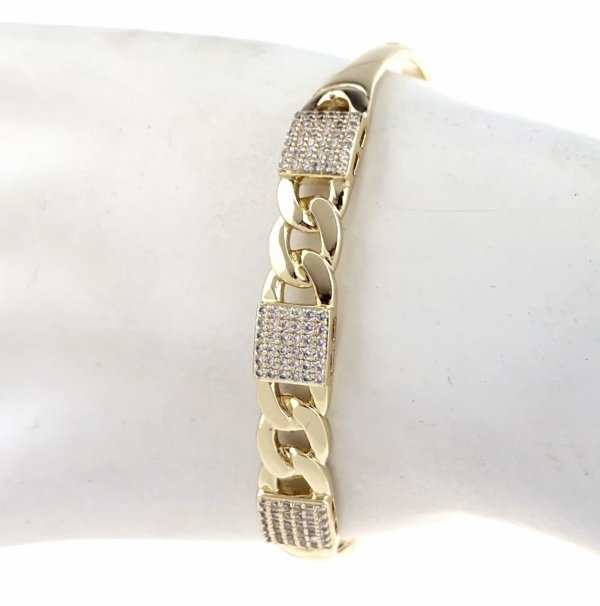 740 Bransoletka elegancka złota bangla 5,5cm pozłacana 14k 