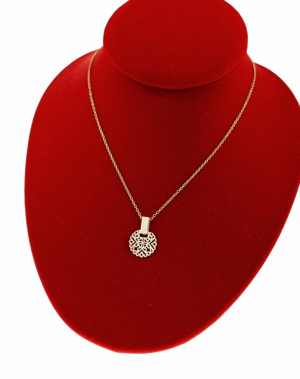 @2537b Złoty łańcuszek celebrytka 41+5 naszyjnik pozłacany 14K Viki Lady