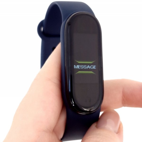 N39 Zegarek opaska SmartBand M8 wygodny sylikonowy pasek granatowy