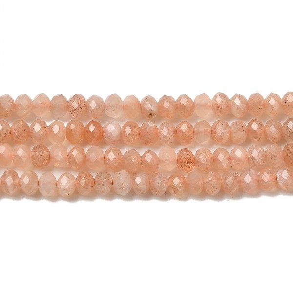 4401j Kamień słoneczny fasetowany kamień naturalny kula 3mm pasmo 38cm
