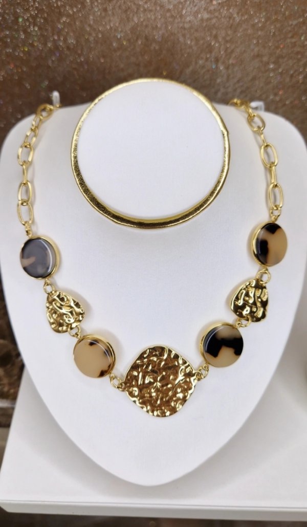 4474 Złoty łańcuszek naszyjnik 45+5cm stal chirurgiczna 316L