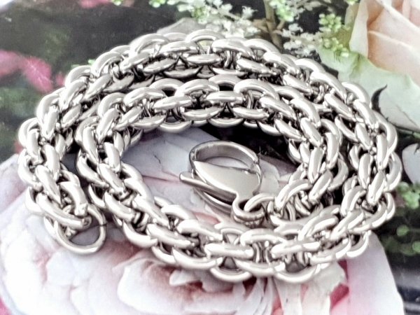 1335 Bransoletka srebrna 22cm stal chirurgiczna 