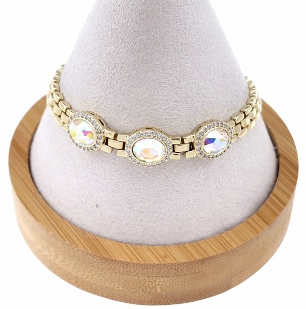 1711 Bransoletka elegancka złota 17+2cm pozłacana 14k Xuping Austrian Crystal