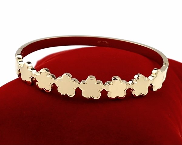 0231 Bransoletka złota 6cm stal chirurgiczna bangla 316L 