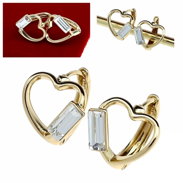 837 Kolczyki złote pozłacane 14k wiszące Austrian Crystal