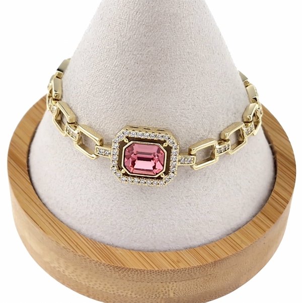 558 Bransoletka elegancka złota 17+2,5cm pozłacana 14k Xuping Austrian Crystal