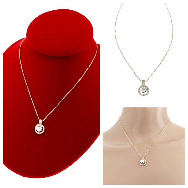 029a Złoty łańcuszek Austrian Crystal 40+5 naszyjnik pozłacany 14K Xuping