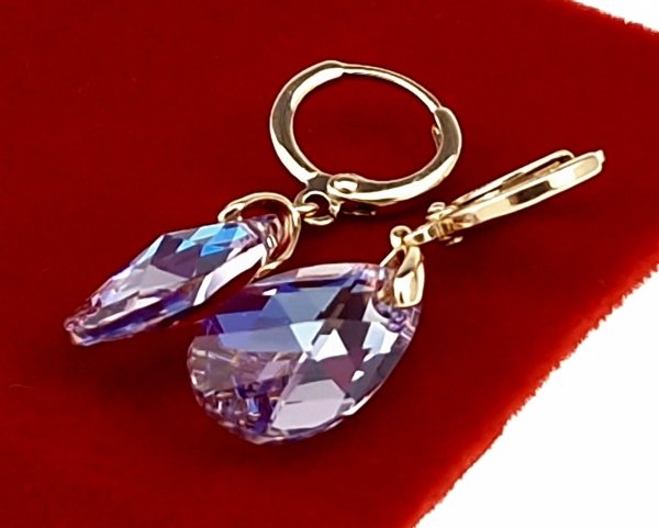 4833 Kolczyki złote Austrian Crystal cyrkonia pozłacane 18k Xuping wiszące