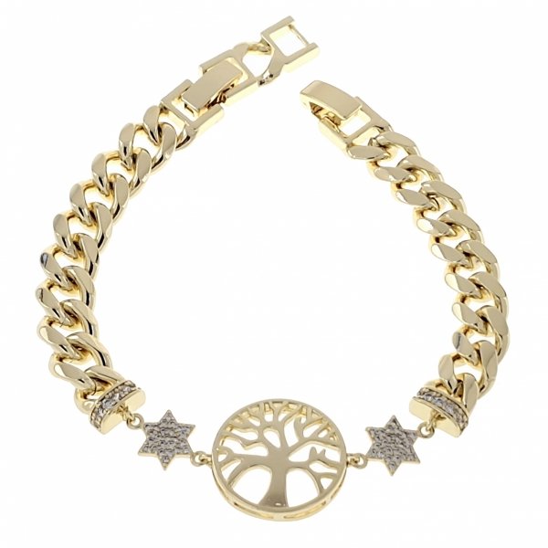 4020 Bransoletka elegancka złota 17+2cm pozłacana 14k cyrkonie