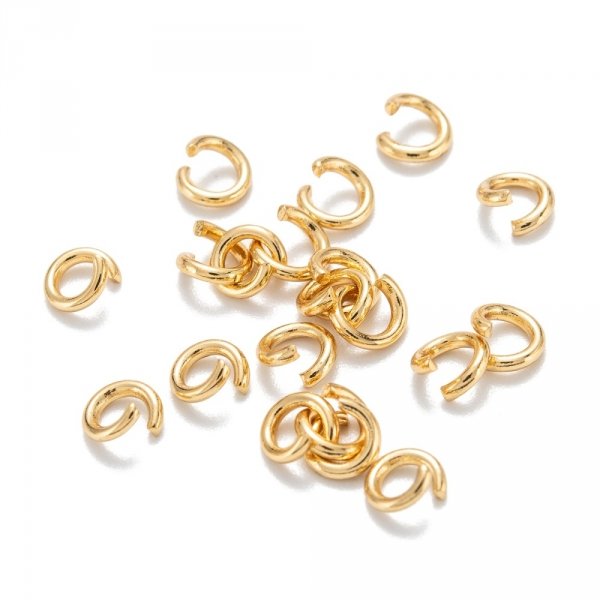 op255 Kółeczka pozłacane 14k 200 sztuk 5x1 mm złote otwarte 