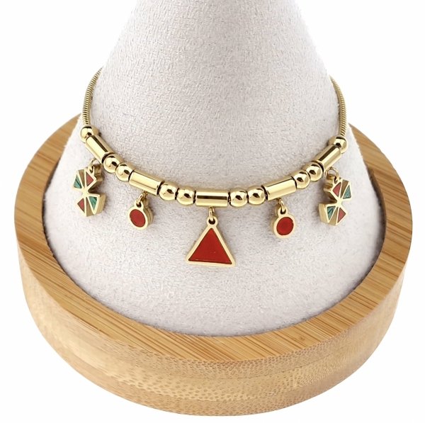 0307 Bransoletka złota 17+3 stal chirurgiczna 316L nierdzewna