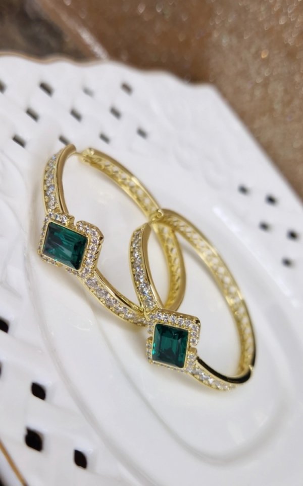 4680 Kolczyki złote pozłacane Austrian Crystal wiszące 14K cyrkonie Xuping 