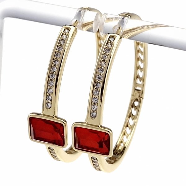 1425 Kolczyki złote pozłacane Austrian Crystal wiszące 14K cyrkonie Xuping 
