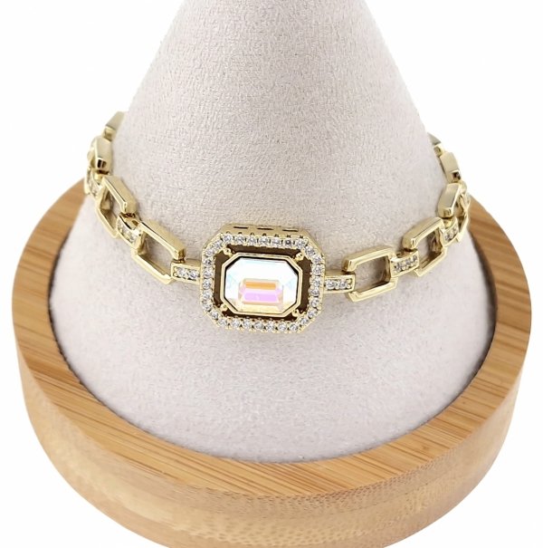 1763 Bransoletka elegancka złota 17+2,5cm pozłacana 14k Xuping Austrian Crystal