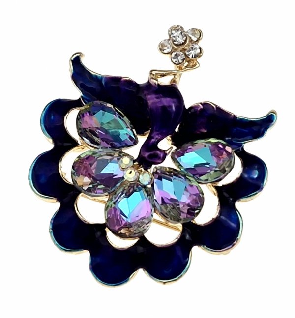 1916h Elegancka broszka przypinka cyrkonia cyrkonie błyszcząca