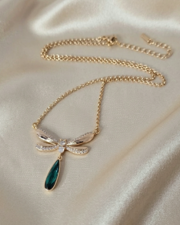 3104c Złoty łańcuszek naszyjnik 42+5cm pozłacany 18k Austrian Crystal 