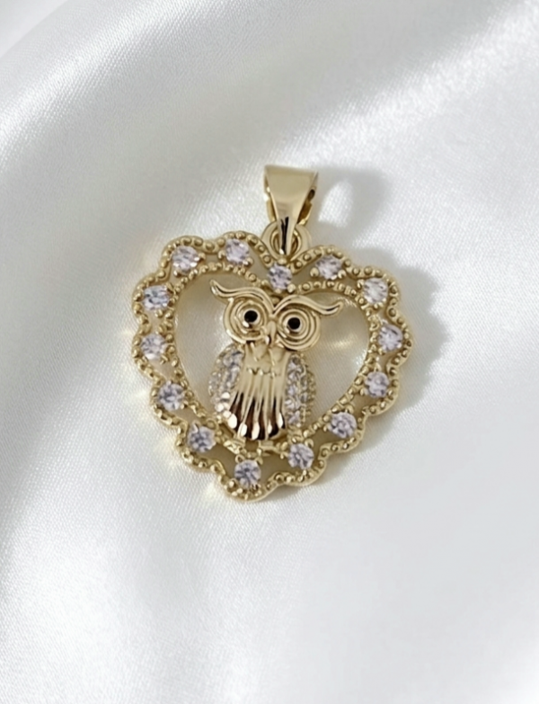 365a Złota zawieszka błyszcząca pozłacana 14k cyrkonie