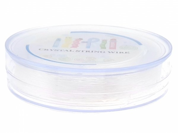 n92 Koreańska elastyczna gumka do wyrobu biżuterii, przezroczysta, 0,4 mm, 120 m/rolka