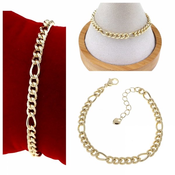 2257 Bransoletka elegancka złota 17+3cm pozłacana 14k