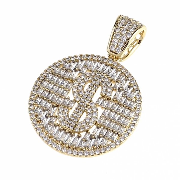 1677 Złota zawieszka cyrkonie błyszcząca pozłacana 14k Xuping 