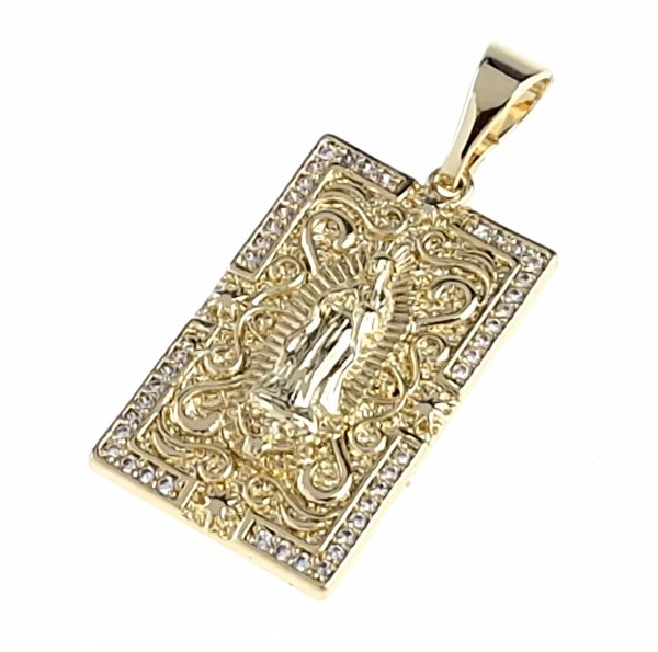 1086 Złota zawieszka cyrkonie błyszcząca pozłacana 14k Xuping medalik