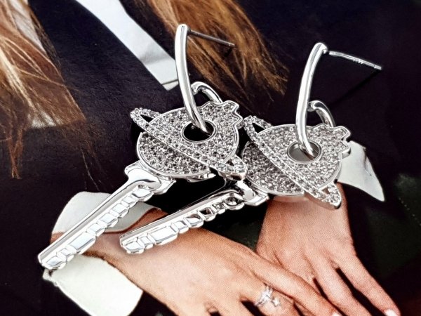 серебряные серьги с позолоченным кубическим цирконием