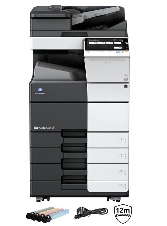 Kserokopiarka Konica Minolta Bizhub c458 kolor | A3 | TONERY | GW12 | LAN | SERWIS A795002